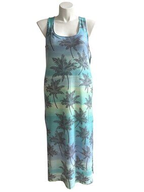 PJ Salvage Women's NWT $78 Loungewear Midi Dress, Blue Palm Trees Size 1X